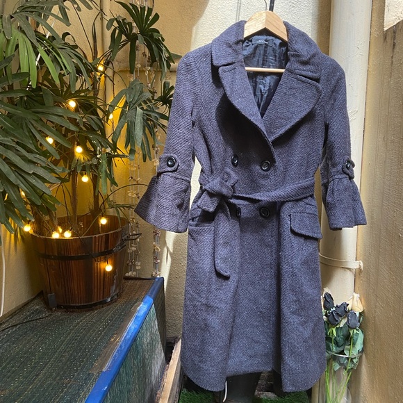 None Jackets & Blazers - Casual Belted Capris Coat. Size - M